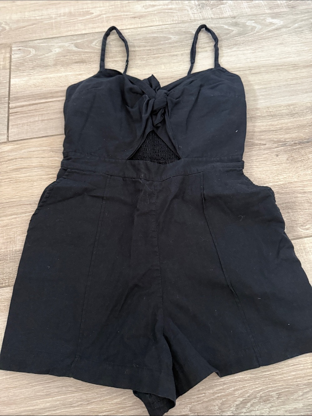 Abercrombie & Fitch Black Spaghetti-Strap Romper